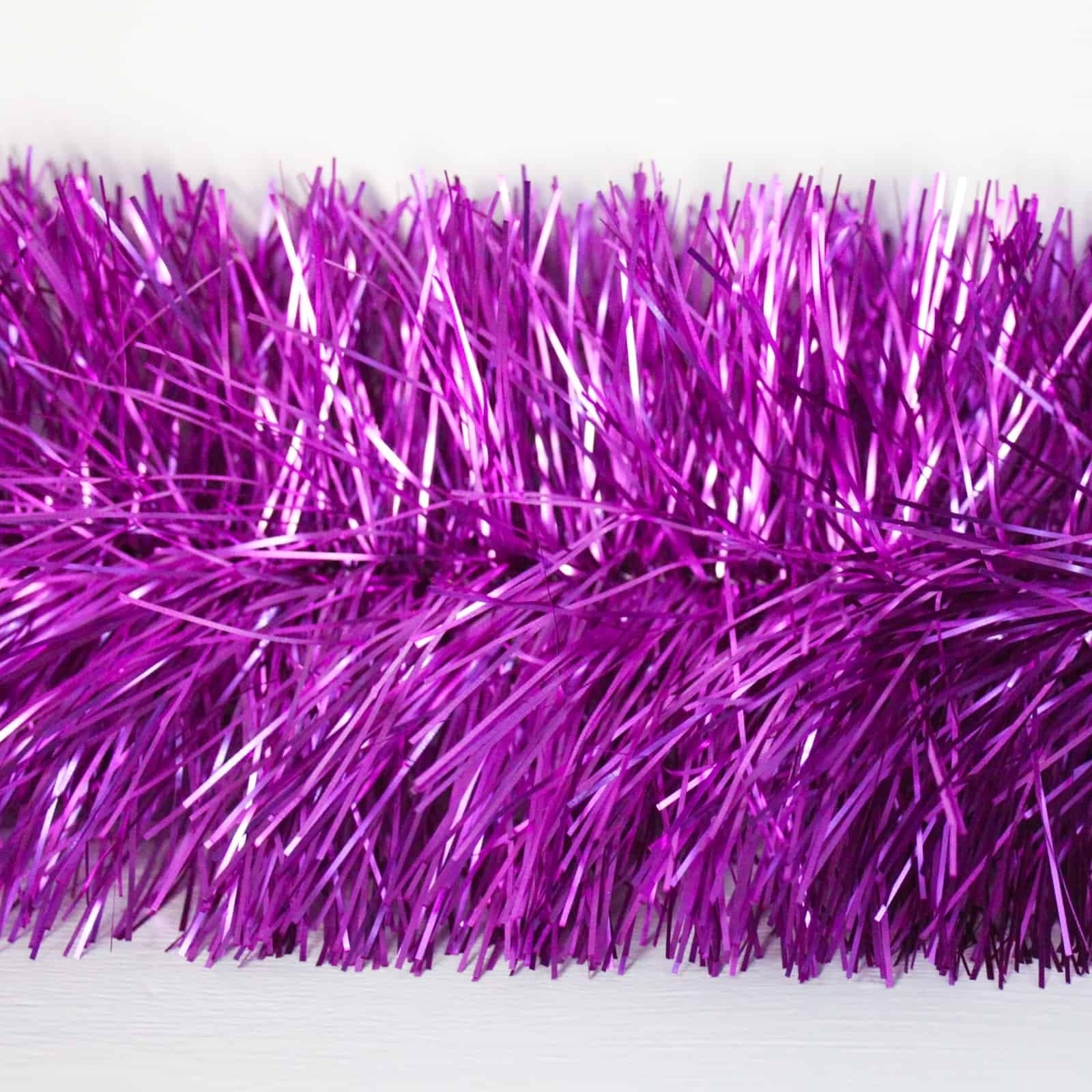 2.5m MID PURPLE Christmas Tinsel 75mm wide