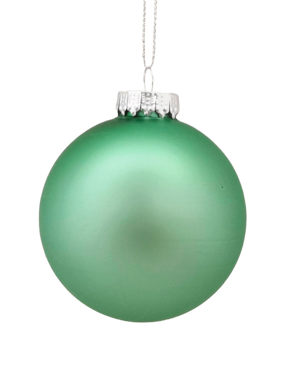 Soft Mint Green Matt Single Glass Christmas Bauble