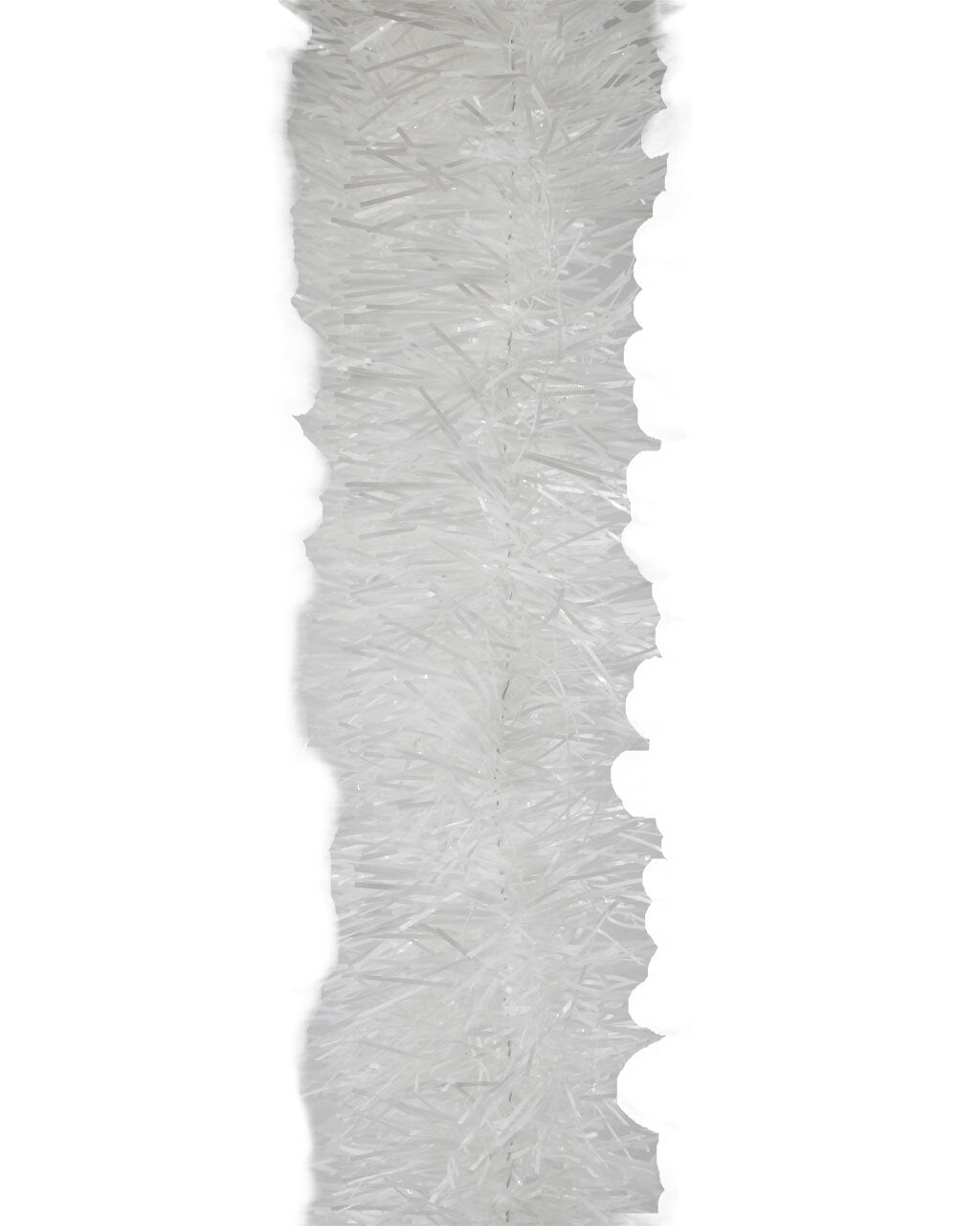 5m WHITE Christmas Tinsel 75mm wide