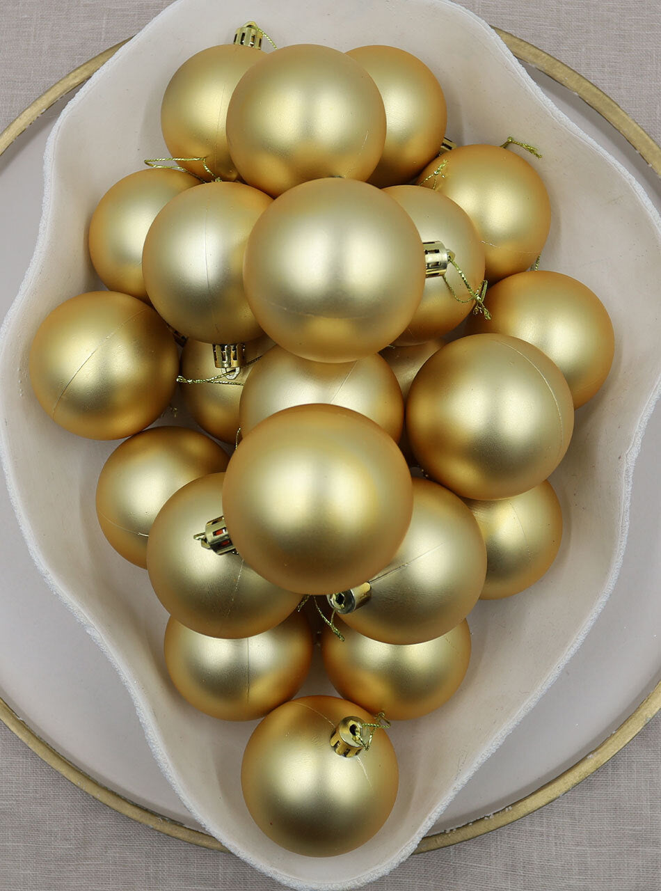 Gold Christmas Baubles 60mm Matt